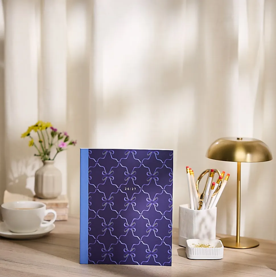 Organized by Happy Planner 12-Month Monthly/Weekly Classic Book Bound Soft Planner, 7-3/4" x 9-3/4", Cottage Blues Navy, July-June, Total Qty 1