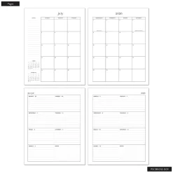 Organized by Happy Planner 12-Month Monthly/Weekly Classic Book Bound Soft Planner, 7-3/4