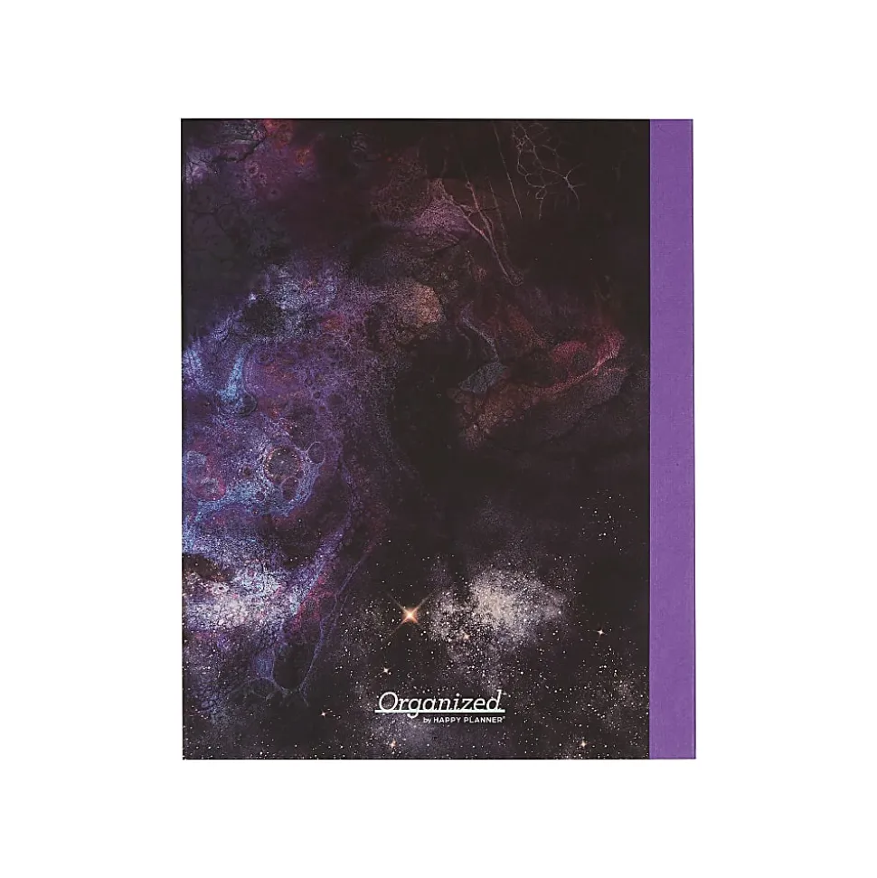 Organized by Happy Planner 12-Month Monthly/Weekly Classic Book Bound Soft Planner, 7-3/4" x 9-3/4", Stargaze Shimmer Dark Sky, July-June, Total Qty 1