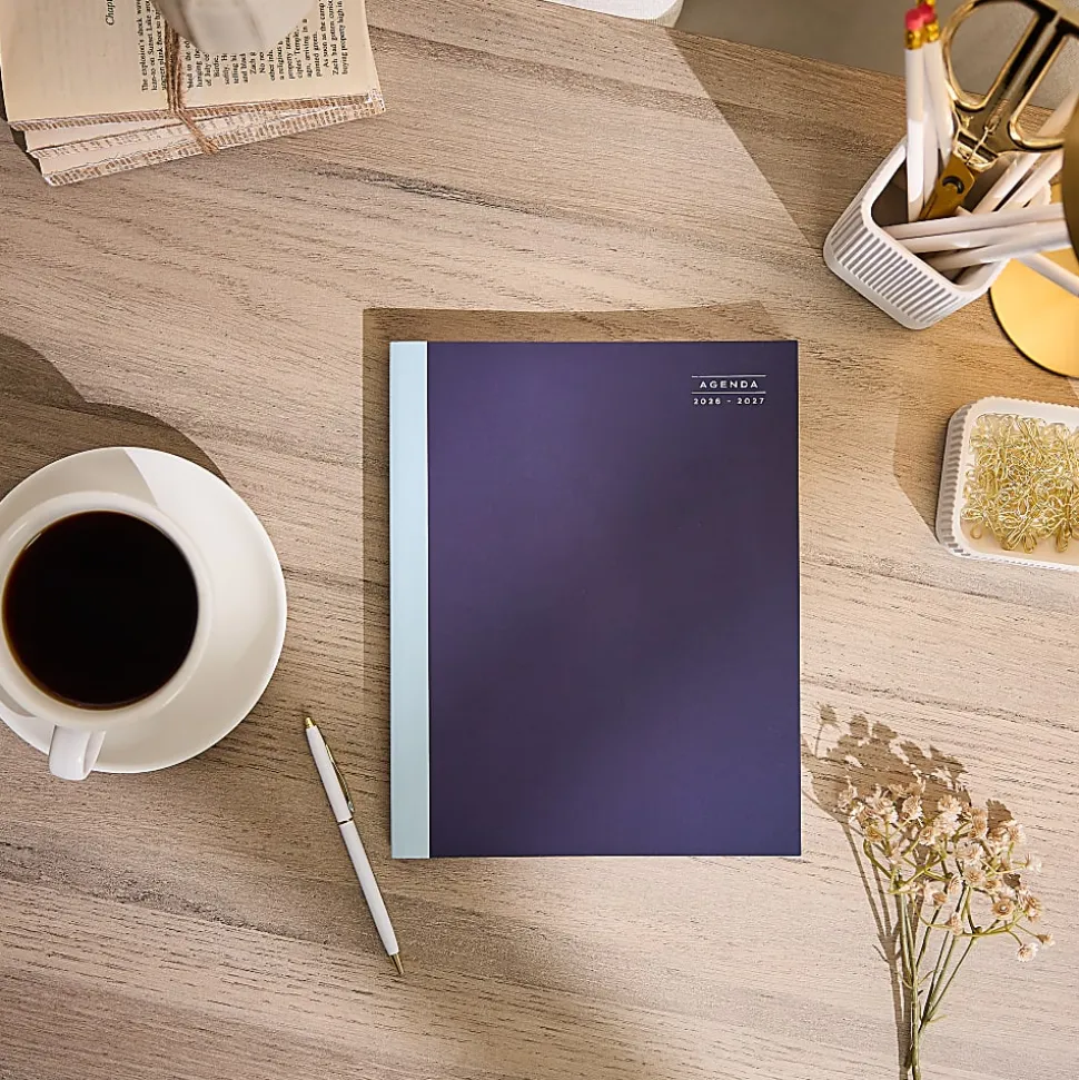 Organized by Happy Planner 12-Month Monthly/Weekly Classic Book Bound Soft Planner, 7-3/4" x 9-3/4", Midnight, July 2026 - June 2027, Total Qty 1