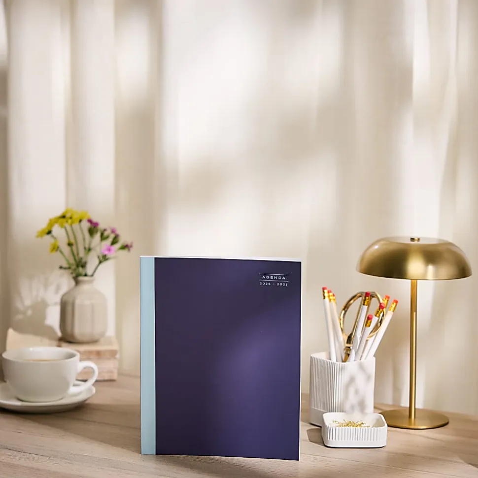 Organized by Happy Planner 12-Month Monthly/Weekly Classic Book Bound Soft Planner, 7-3/4" x 9-3/4", Midnight, July 2026 - June 2027, Total Qty 1