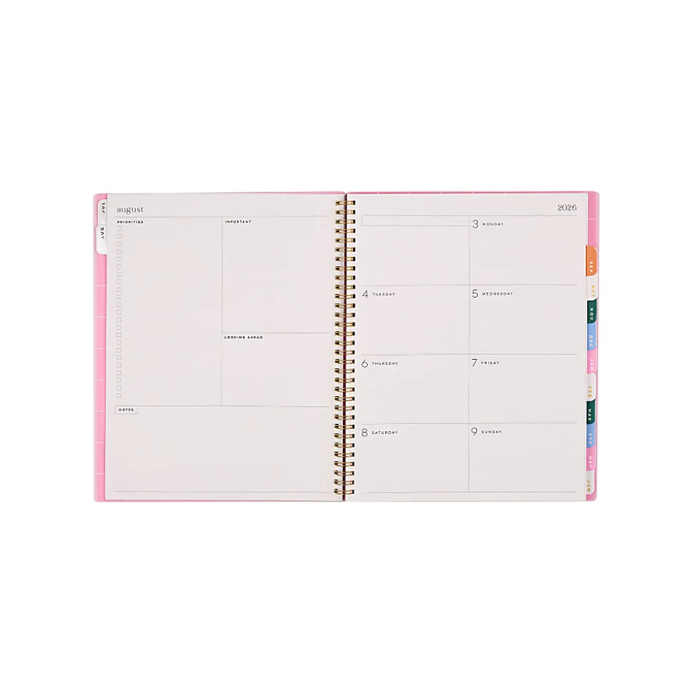 Organized by Happy Planner 12-Month Monthly/Weekly Big Twin Loop Planner, 8-1/2" x 11", Color Form Play, July 2026 - June 2027, Total Qty 1