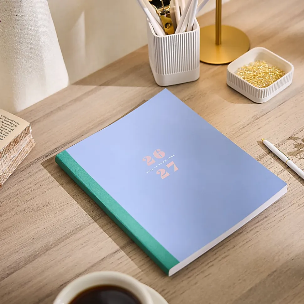 Organized by Happy Planner 12-Month Monthly/Weekly Classic Book Bound Soft Planner, 7-3/4" x 9-3/4", Blue, July 2026-June 2027, Total Qty 1