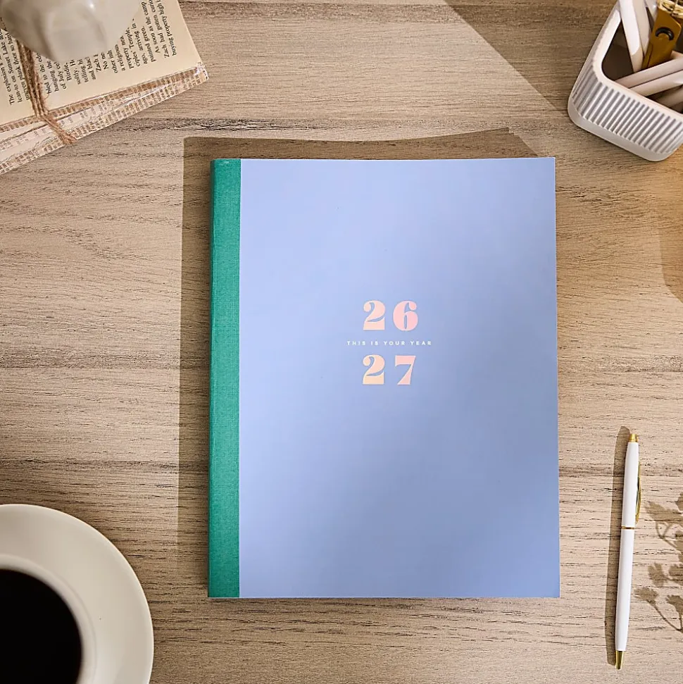 Organized by Happy Planner 12-Month Monthly/Weekly Classic Book Bound Soft Planner, 7-3/4" x 9-3/4", Blue, July 2026-June 2027, Total Qty 1