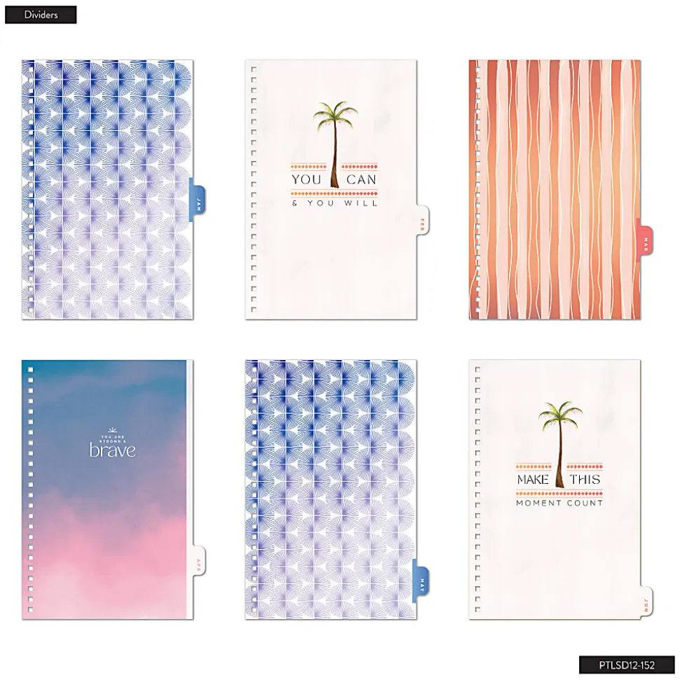 Organized by Happy Planner 12-Month Monthly/Weekly Small Twin Loop Planner, 5-1/2" x 8-5/16", Dreamy Palms, July 2026 - June 2027, Total Qty 1