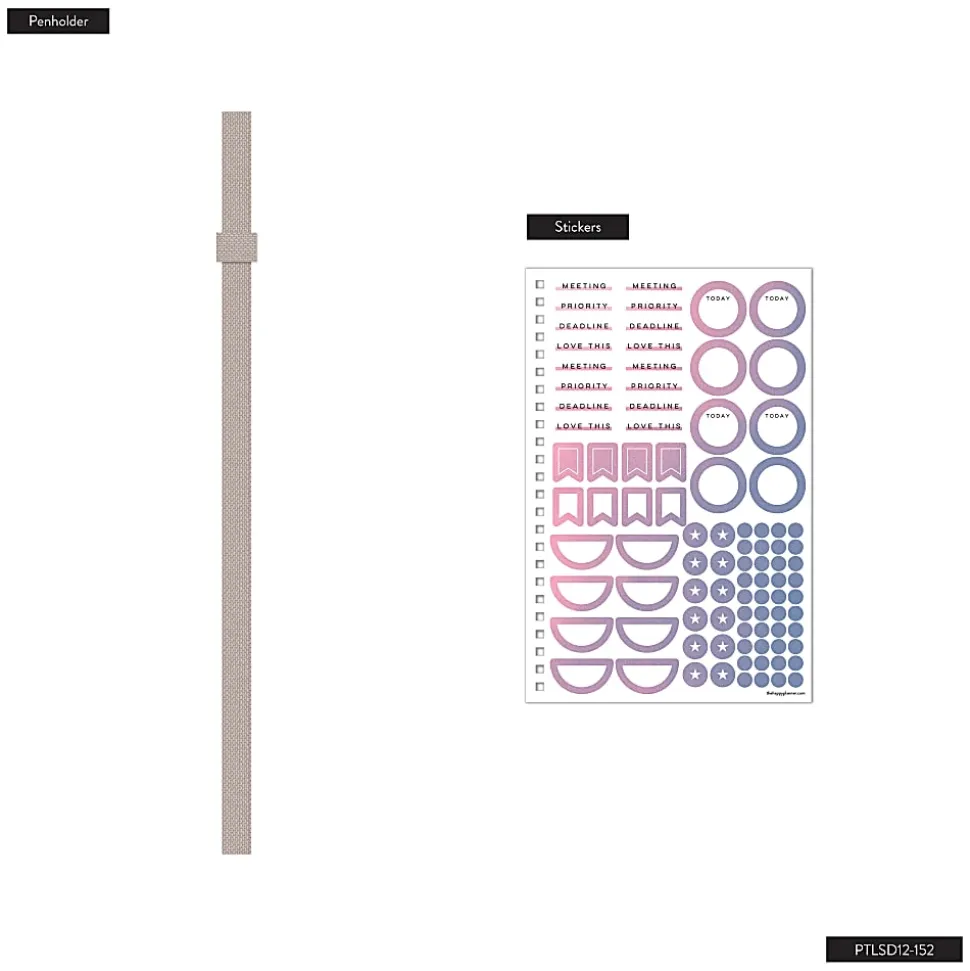 Organized by Happy Planner 12-Month Monthly/Weekly Small Twin Loop Planner, 5-1/2" x 8-5/16", Dreamy Palms, July 2026 - June 2027, Total Qty 1