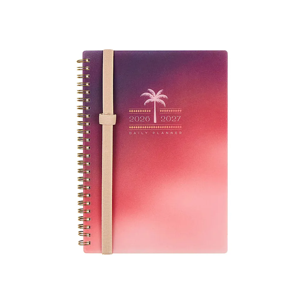 Organized by Happy Planner 12-Month Monthly/Weekly Small Twin Loop Planner, 5-1/2" x 8-5/16", Dreamy Palms, July 2026 - June 2027, Total Qty 1
