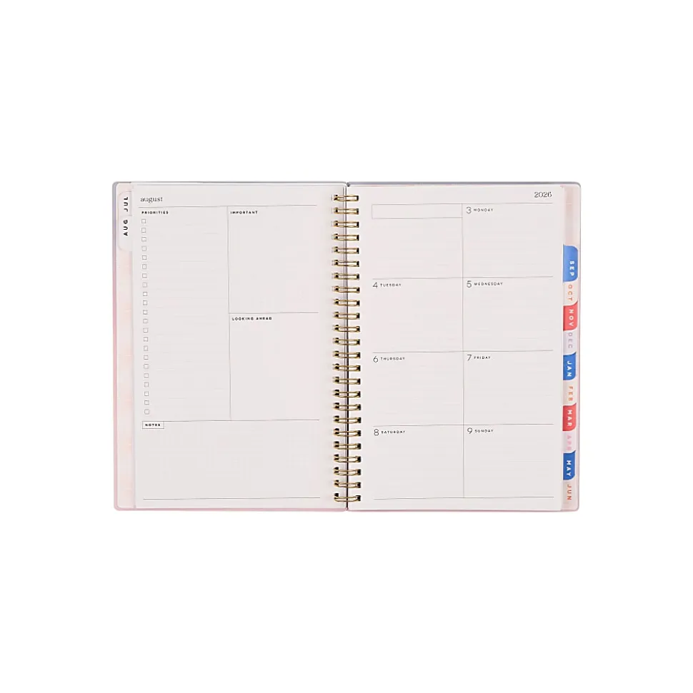 Organized by Happy Planner 12-Month Monthly/Weekly Small Twin Loop Planner, 5-1/2" x 8-5/16", Dreamy Palms, July 2026 - June 2027, Total Qty 1
