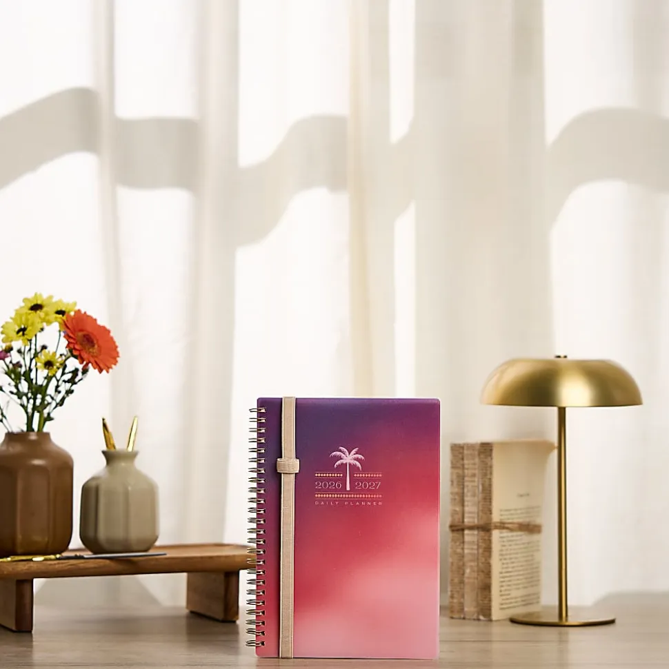 Organized by Happy Planner 12-Month Monthly/Weekly Small Twin Loop Planner, 5-1/2" x 8-5/16", Dreamy Palms, July 2026 - June 2027, Total Qty 1
