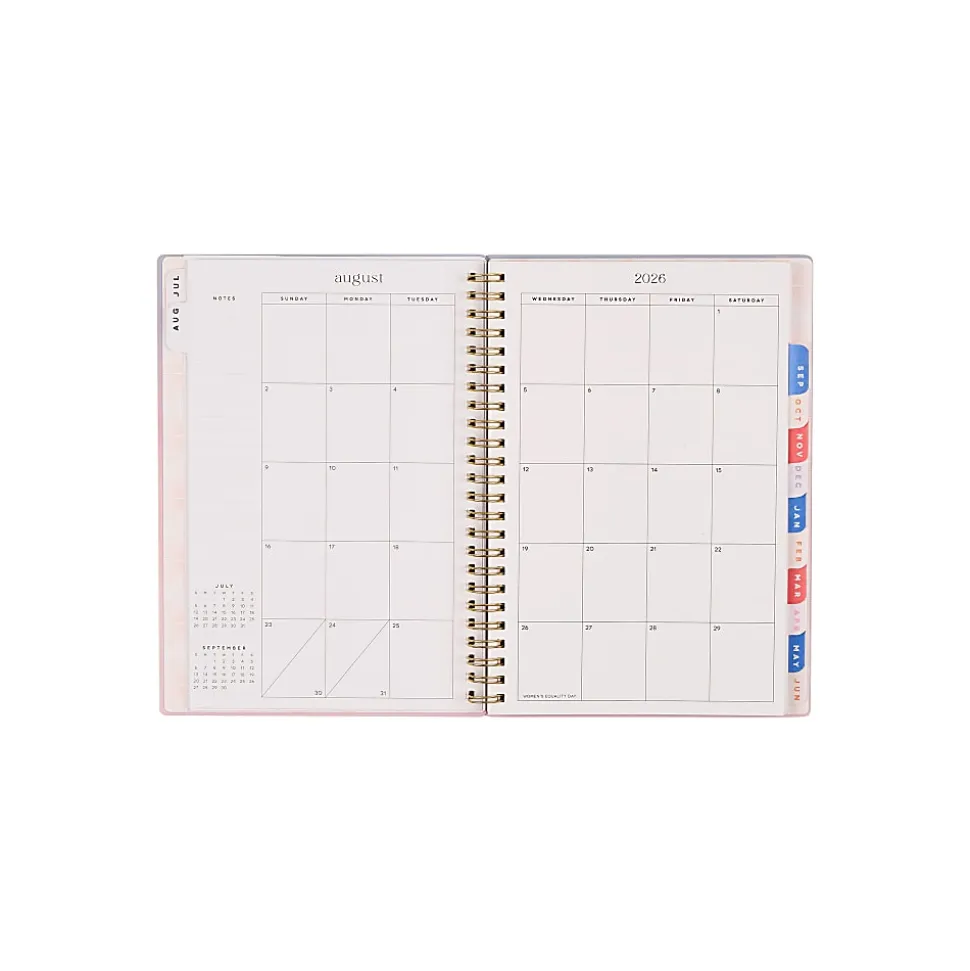 Organized by Happy Planner 12-Month Monthly/Weekly Small Twin Loop Planner, 5-1/2" x 8-5/16", Dreamy Palms, July 2026 - June 2027, Total Qty 1