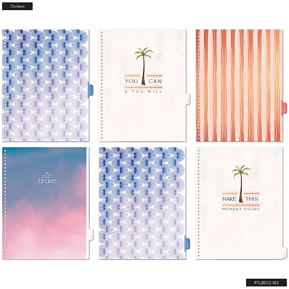 Organized by Happy Planner 12-Month Monthly/Weekly Big Twin Loop Planner, 8-1/2" x 11", Dreamy Palms Coral, July 2026 - June 2027, Total Qty 1
