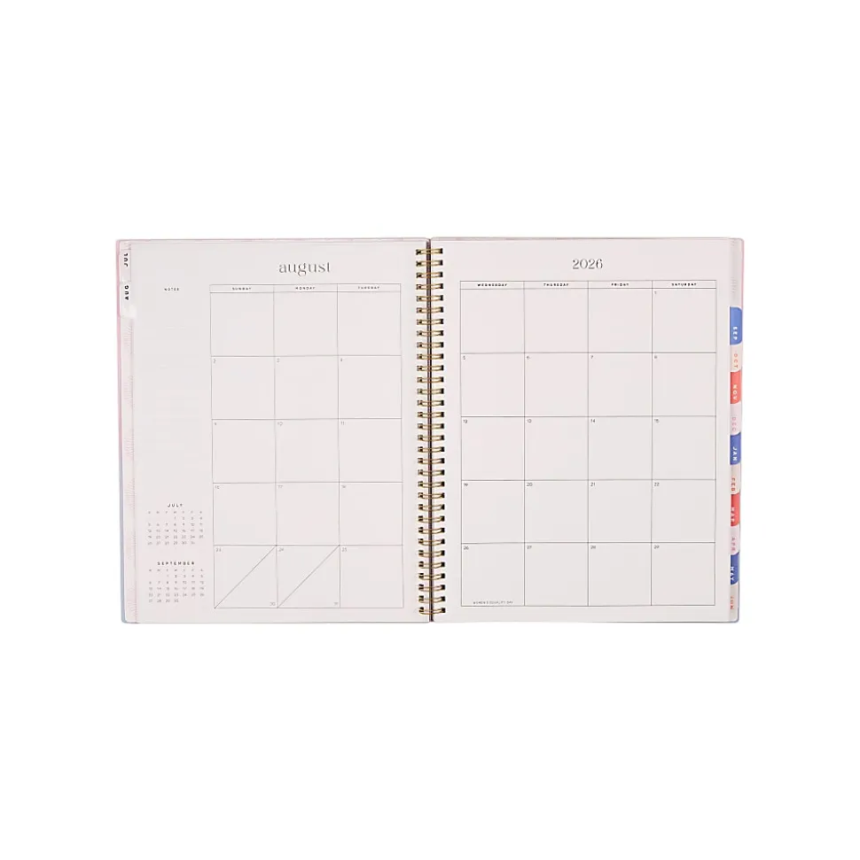 Organized by Happy Planner 12-Month Monthly/Weekly Big Twin Loop Planner, 8-1/2" x 11", Dreamy Palms Coral, July 2026 - June 2027, Total Qty 1