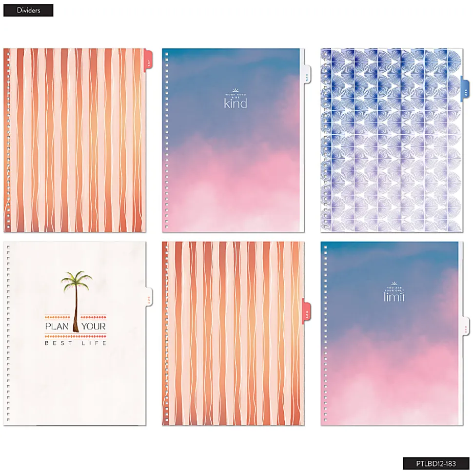 Organized by Happy Planner 12-Month Monthly/Weekly Big Twin Loop Planner, 8-1/2" x 11", Dreamy Palms Coral, July 2026 - June 2027, Total Qty 1