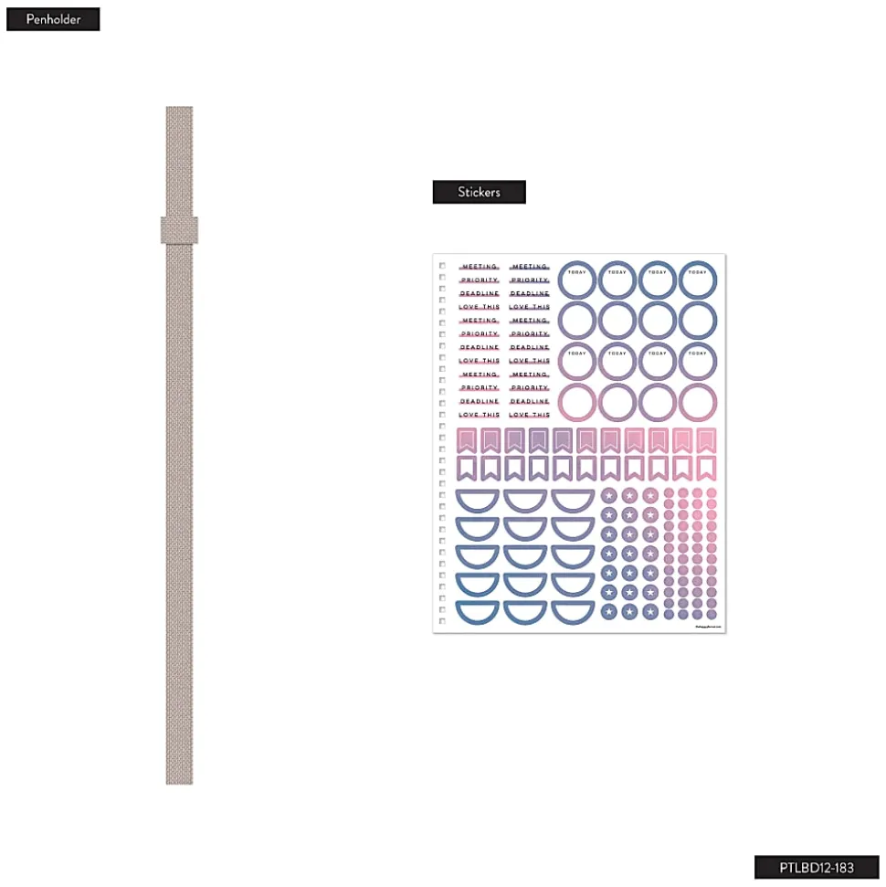 Organized by Happy Planner 12-Month Monthly/Weekly Big Twin Loop Planner, 8-1/2" x 11", Dreamy Palms Coral, July 2026 - June 2027, Total Qty 1