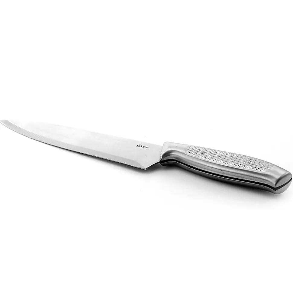 Oster Edgefield 14-Piece Stainless-Steel Cutlery Knife Set With Knife Block, Silver/Black