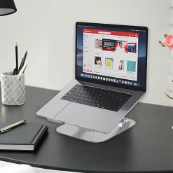 OTM Essentials Adjustable Laptop Stand, 10-5/8"H x 9"W x 9"D, Silver