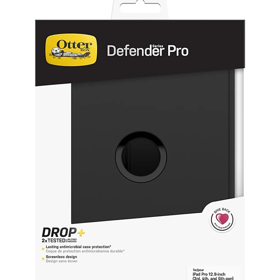 OtterBox Defender Series Pro Rugged Carrying Case Holster For 12.9" Apple iPad® Pro 5th Gen, iPad® Pro 4th Gen, iPad® Pro 3rd Gen Tablet, Black