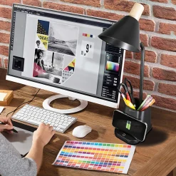 OttLite® Wellness Series Merge LED Desk Lamp With Wireless Charging, 18-1/4