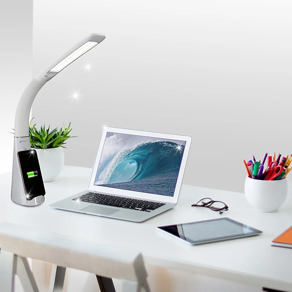 OttLite® Wellness Series® Purify LED Sanitizing Desk Lamp With Wireless Charging