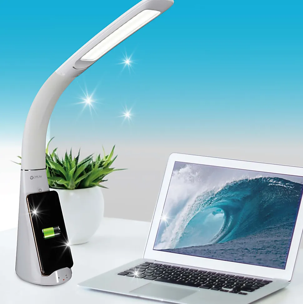 OttLite® Wellness Series® Purify LED Sanitizing Desk Lamp With Wireless Charging