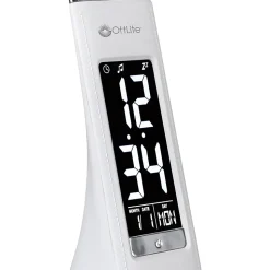 OttLite® Wellness Series®, Thrive LED Sanitizing Desk Lamp With Clock And USB Charging