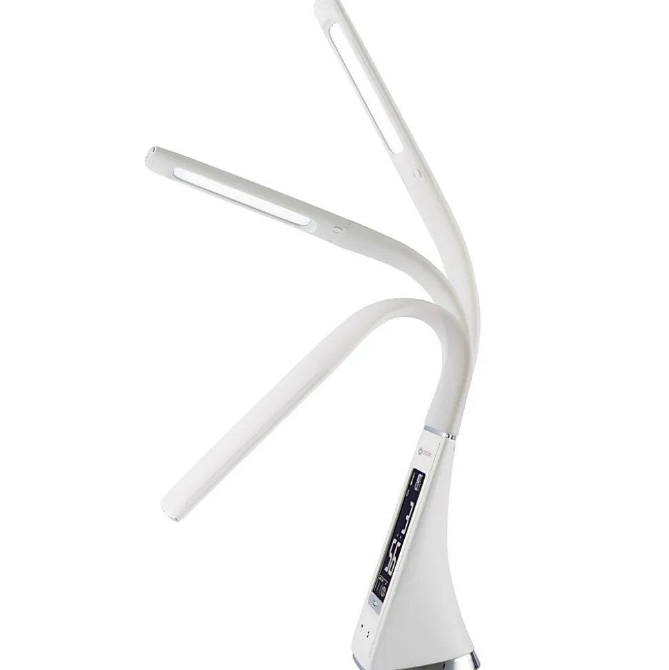 OttLite® Wellness Series®, Thrive LED Sanitizing Desk Lamp With Clock And USB Charging
