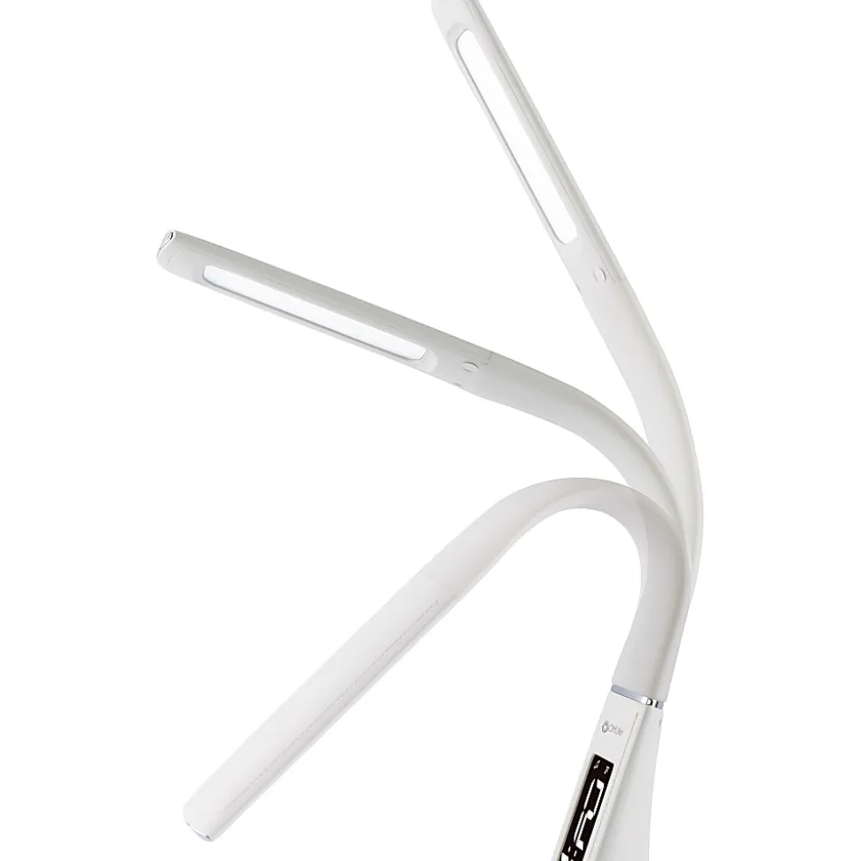 OttLite® Wellness Series®, Thrive LED Sanitizing Desk Lamp With Clock And USB Charging