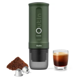 OutIn® Nano 3-Cup Portable Electric Espresso Machine, Forest Green