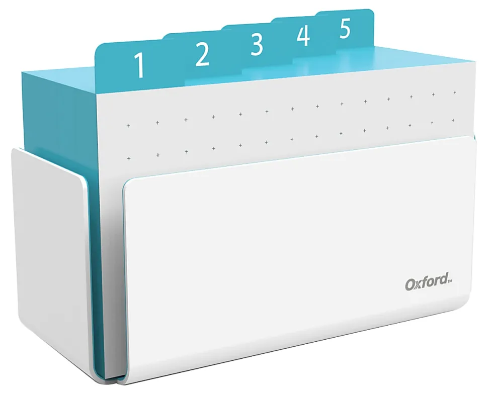 Oxford® at Hand Note Card Organizer, 25 Dot Grid Cards, Shoreline Blue
