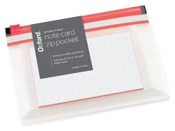 Oxford® At Hand Note Card Zip Pocket, Hyper Orange