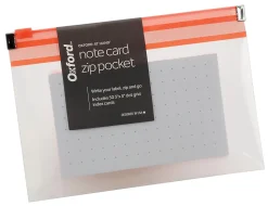 Oxford® At Hand Note Card Zip Pocket, Hyper Orange