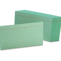 Oxford® Color Index Cards, Ruled, 3" x 5", Green, Pack Of 100