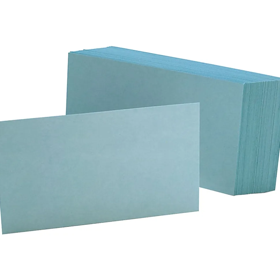 Oxford® Color Index Cards, Unruled, 3" x 5", Blue, Pack Of 100