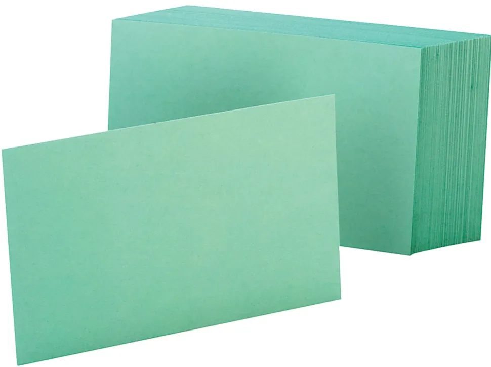 Oxford® Color Index Cards, Unruled, 4" x 6", Green, Pack Of 100