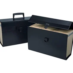 Oxford® Esselte Portafile, 19 Pockets, Letter/Legal,15" x 10", Black