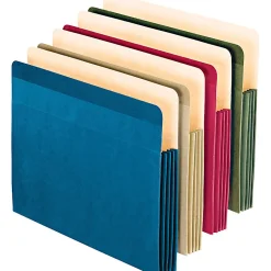 Oxford® Expanding File Pockets, Letter Size, 3 1/2" Expansion, 100% Recycled, Assorted, Box Of 4