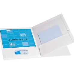 Oxford™ Laminated Twin-Pocket Folders, 8 1/2" x 11", White, Box Of 25
