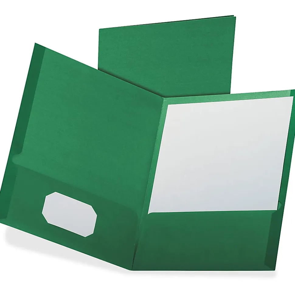 Oxford Letter Pocket Folder - 8 1/2" x 11" - 100 Sheets Capacity - 2 Pocket - Dark Green - 35% Recycled - 25 / Box