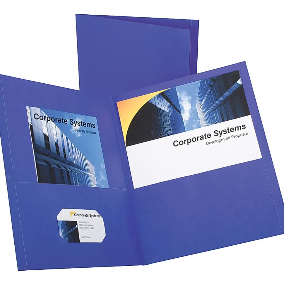Oxford Letter Recycled Pocket Folders, 8 1/2" x 11", 100 Sheet Capacity, 2 Inside Front & Back Pockets, 57514, Box Of 25