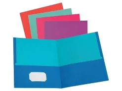 Oxford Letter Recycled Pocket Folder, 8 1/2" x 11", 100 Sheet Capacity, 2 Pocket(s), Assorted, 10% Recycled, 50 / Box, 52074