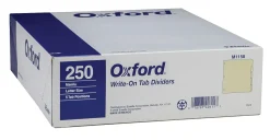 Oxford⢠Manila Tab Dividers, Blank, 5-Tab, Box Of 50 Sets