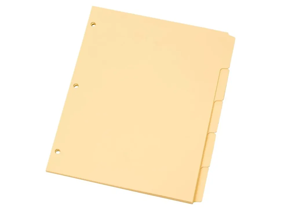 Oxford™ Manila Tab Dividers, Blank, 5-Tab, Box Of 50 Sets
