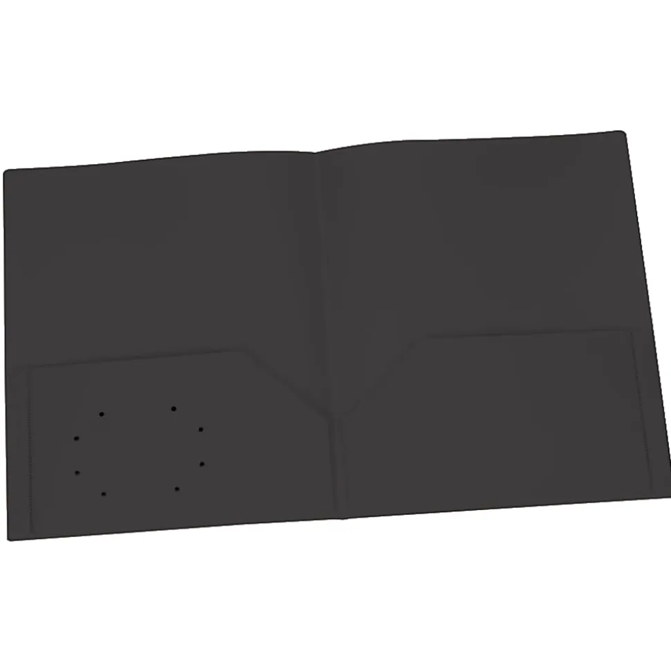 Oxford Poly 2-Pocket Portfolios, Black, Pack Of 25 Portfolios