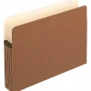 Oxford® Standard Expanding Vertical File Pockets, Letter Size, 5 1/4" Expansion, 30% Recycled, Red, Pack Of 10