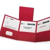 Oxford™ Tri-Fold Executive Pocket Folders, Letter Size, Red, Pack Of 20