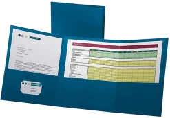 Oxford™ Tri-Fold Executive Pocket Folders, Letter Size, Blue, Pack Of 20
