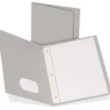 Oxford® Twin Pocket 3-Hole Fastener Folders, Letter Size (8 1/2" x 11"), Gray, Box Of 25