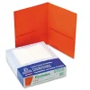 Oxford™ Twin-Pocket Portfolios, 8 1/2" x 11", Orange, Pack Of 25