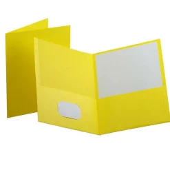 Oxford™ Twin-Pocket Portfolios, Yellow, Pack Of 10