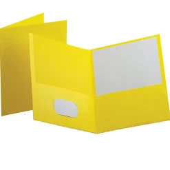 Oxford™ Twin-Pocket Portfolios, Yellow, Pack Of 10